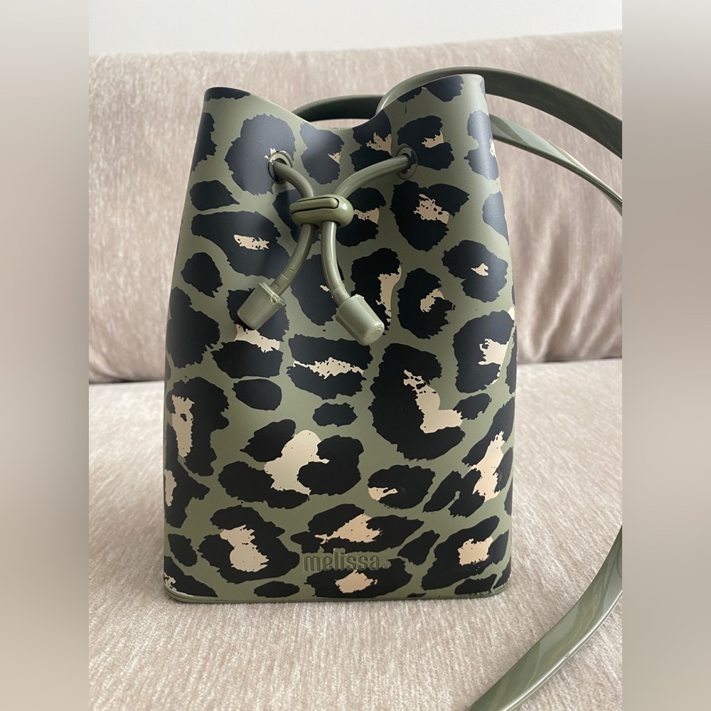 Melissa leopard mini bucket bag